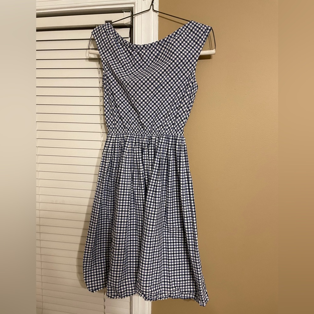 Checkered Blue Dress